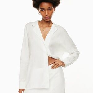 Aritzia Wilfred Freeform Linen Shirt Size XL White